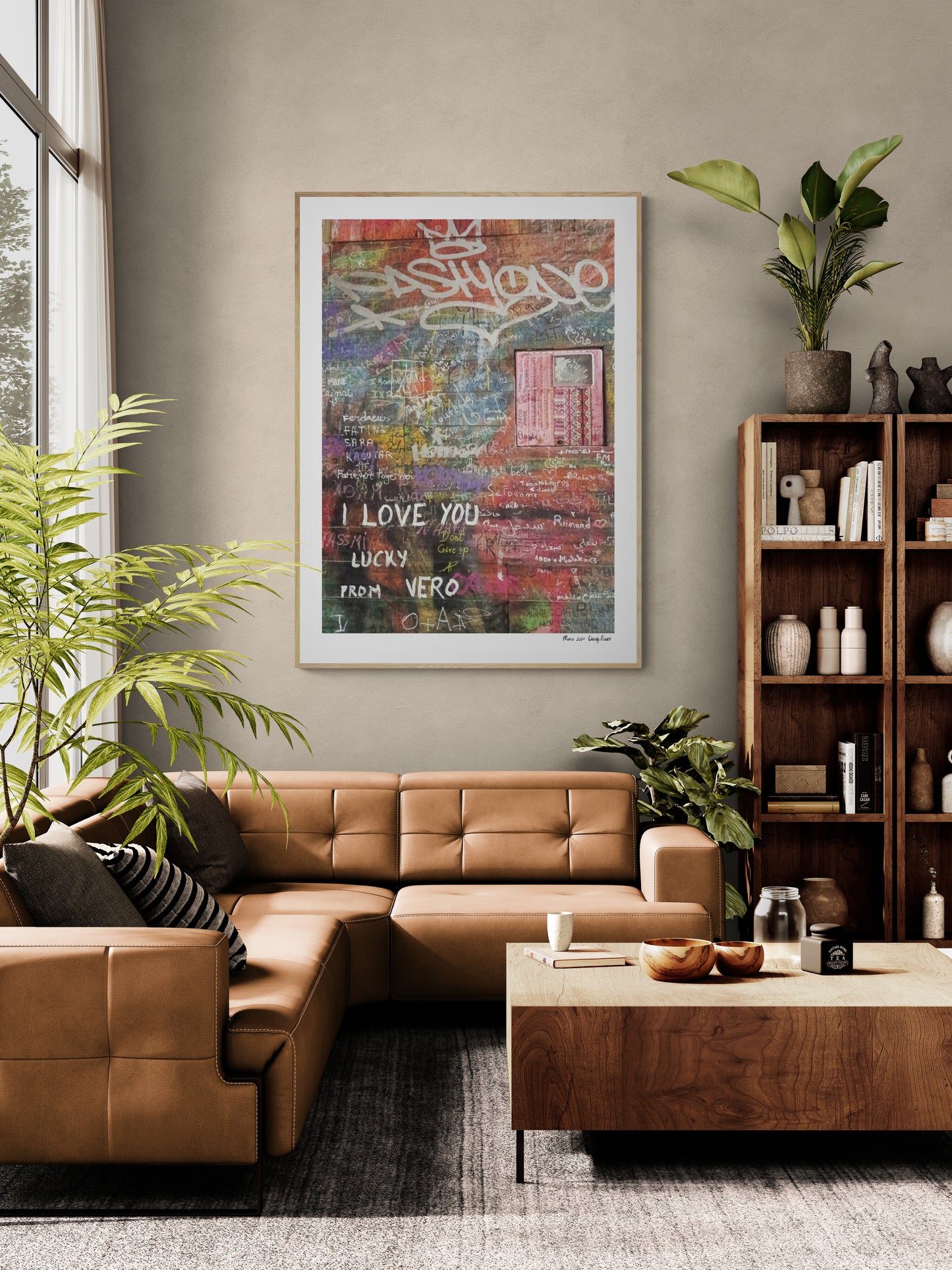 I love you graphitti | Framed & Mounted Print