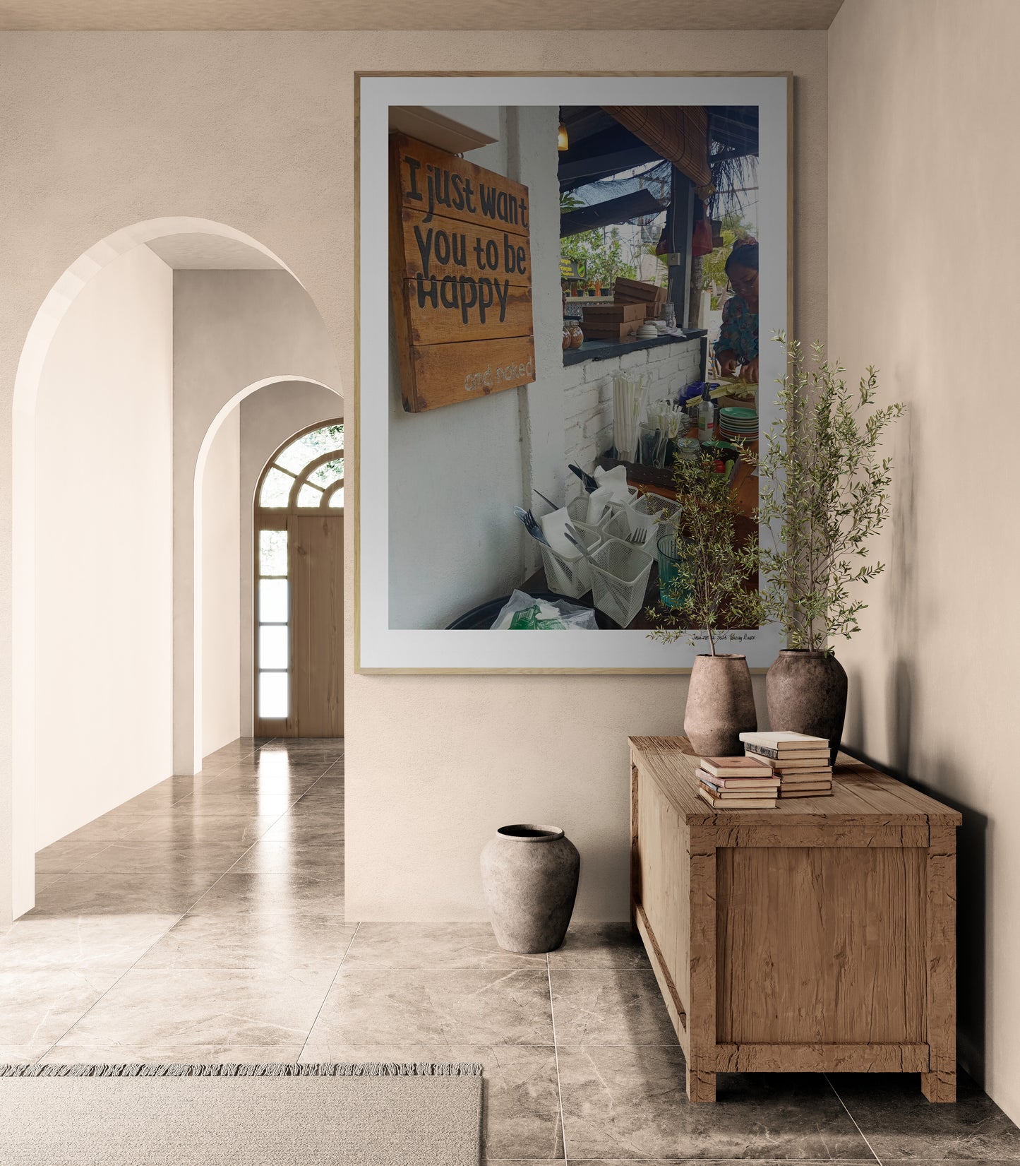 Want to be happy |  Framed & Mounted Print