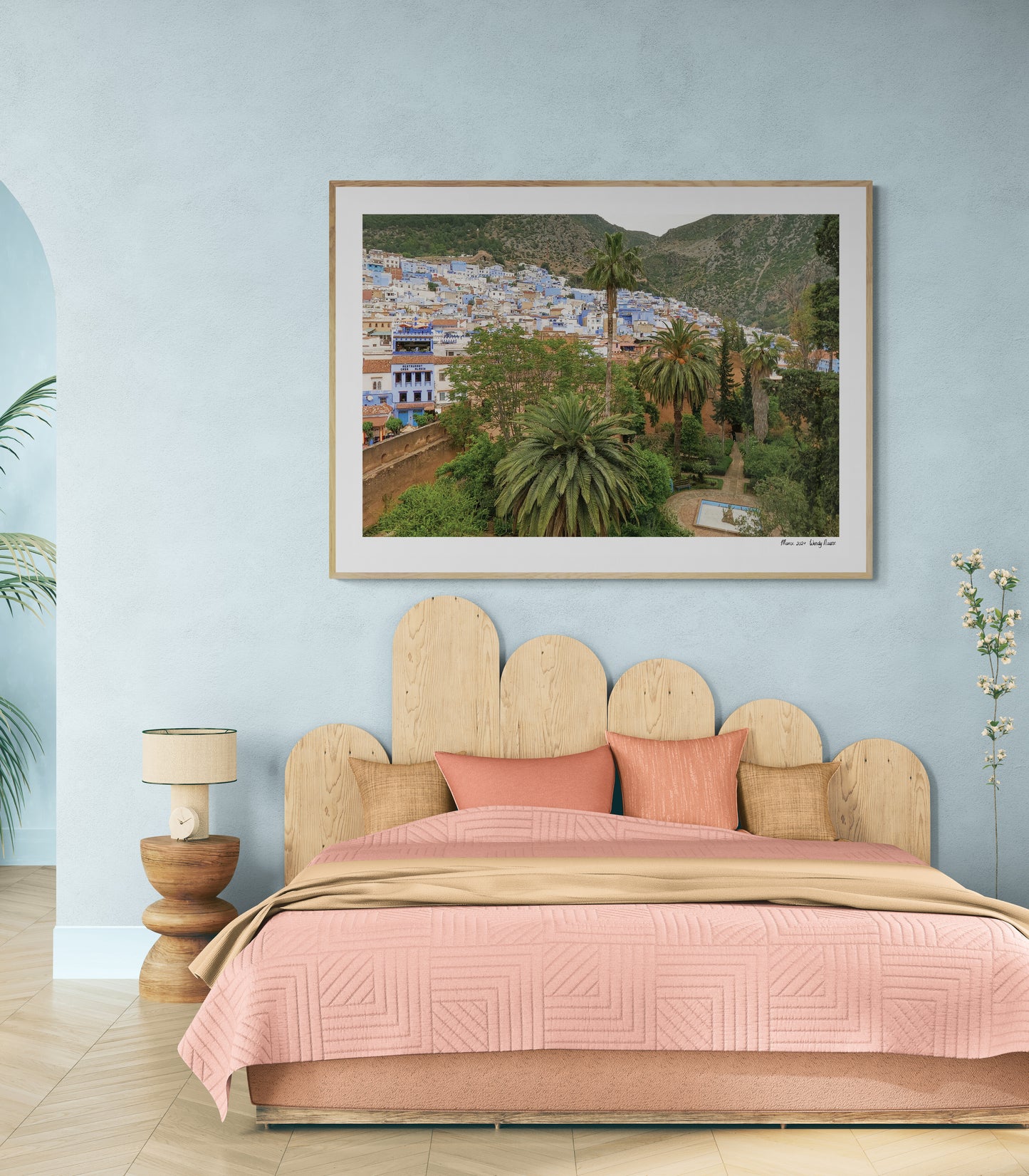 Palms Chefchouen |  Framed & Mounted Print