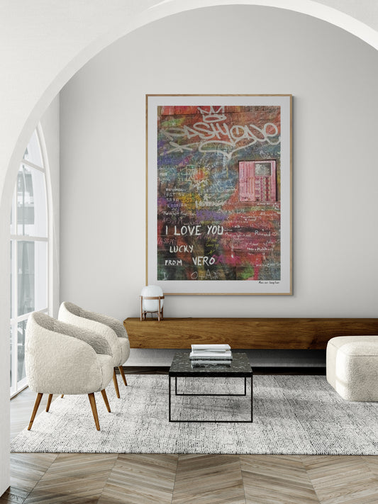 I love you graphitti | Framed & Mounted Print