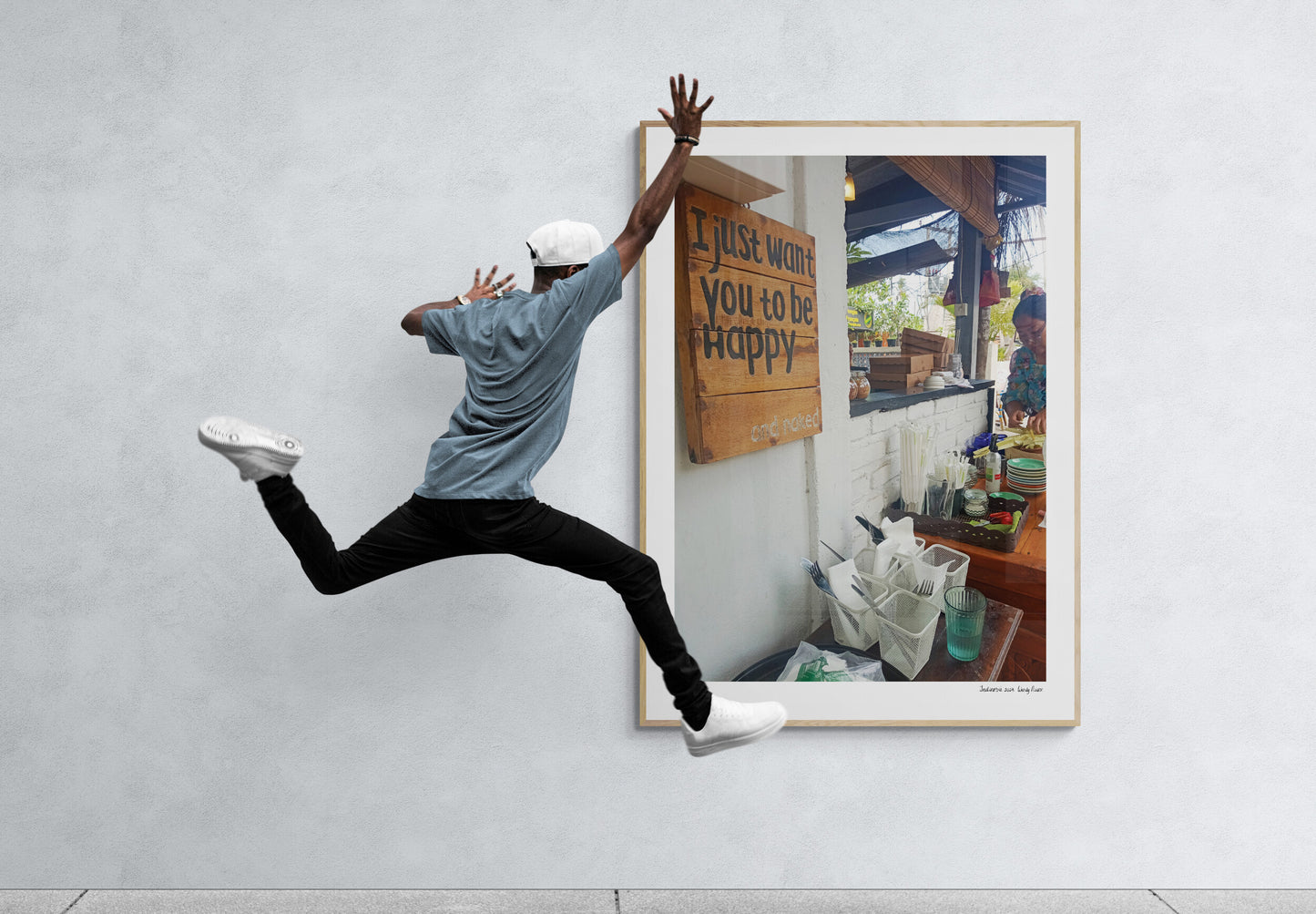 Want to be happy |  Framed & Mounted Print