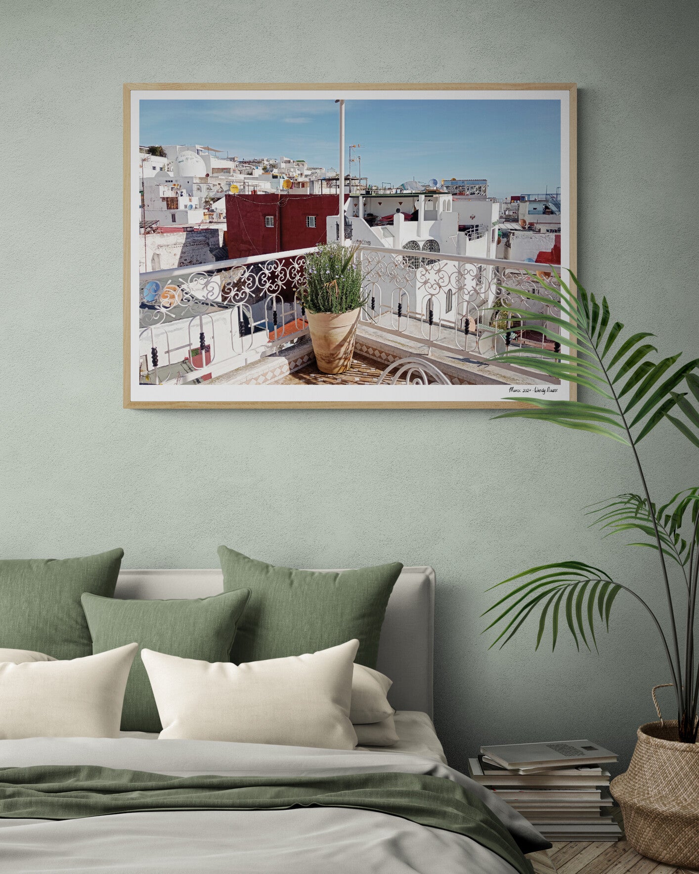 Rooftop Tangier Framed & Mounted Print