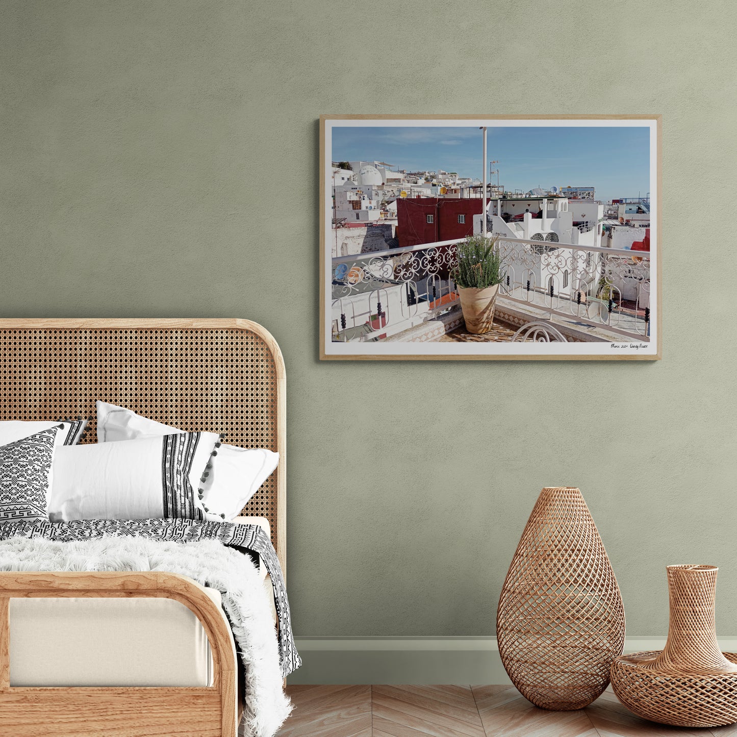 Rooftop Tangier Framed & Mounted Print