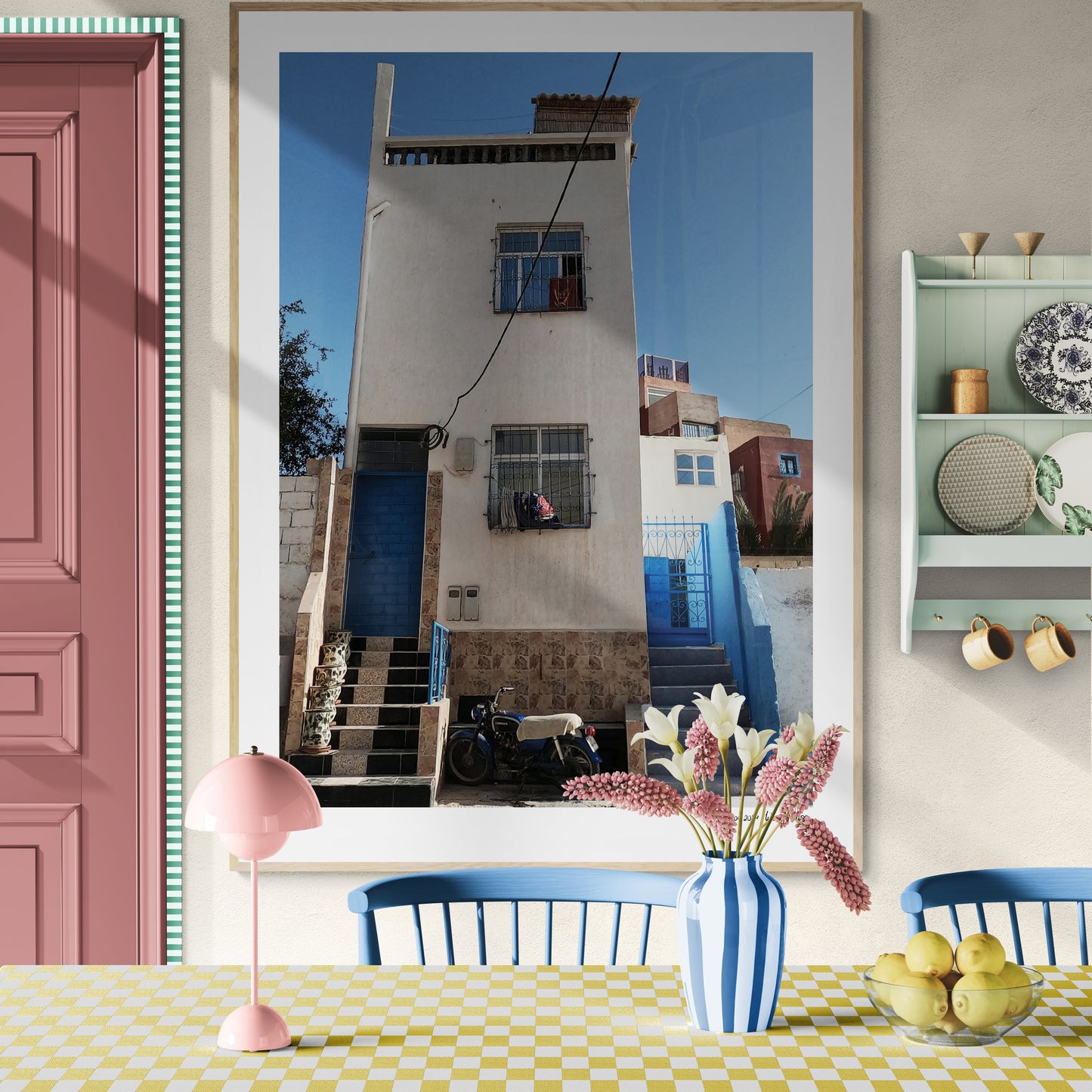 Bleu house |  Framed & Mounted Print