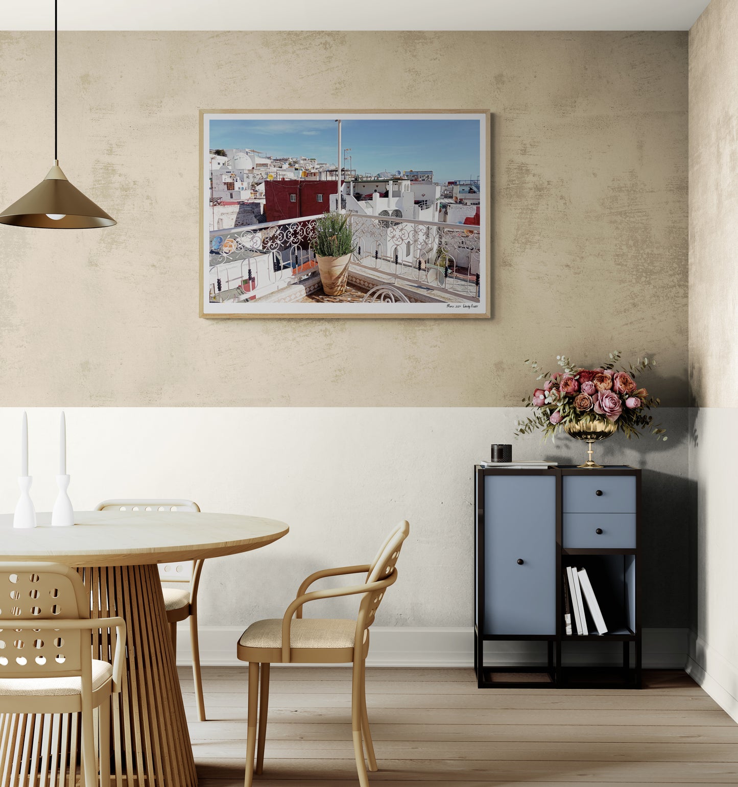 Rooftop Tangier Framed & Mounted Print