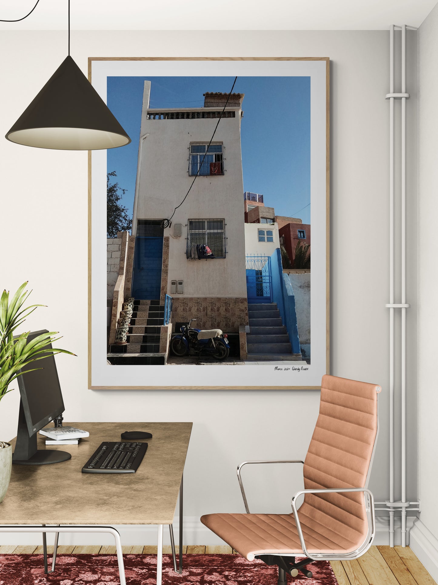 Bleu house |  Framed & Mounted Print