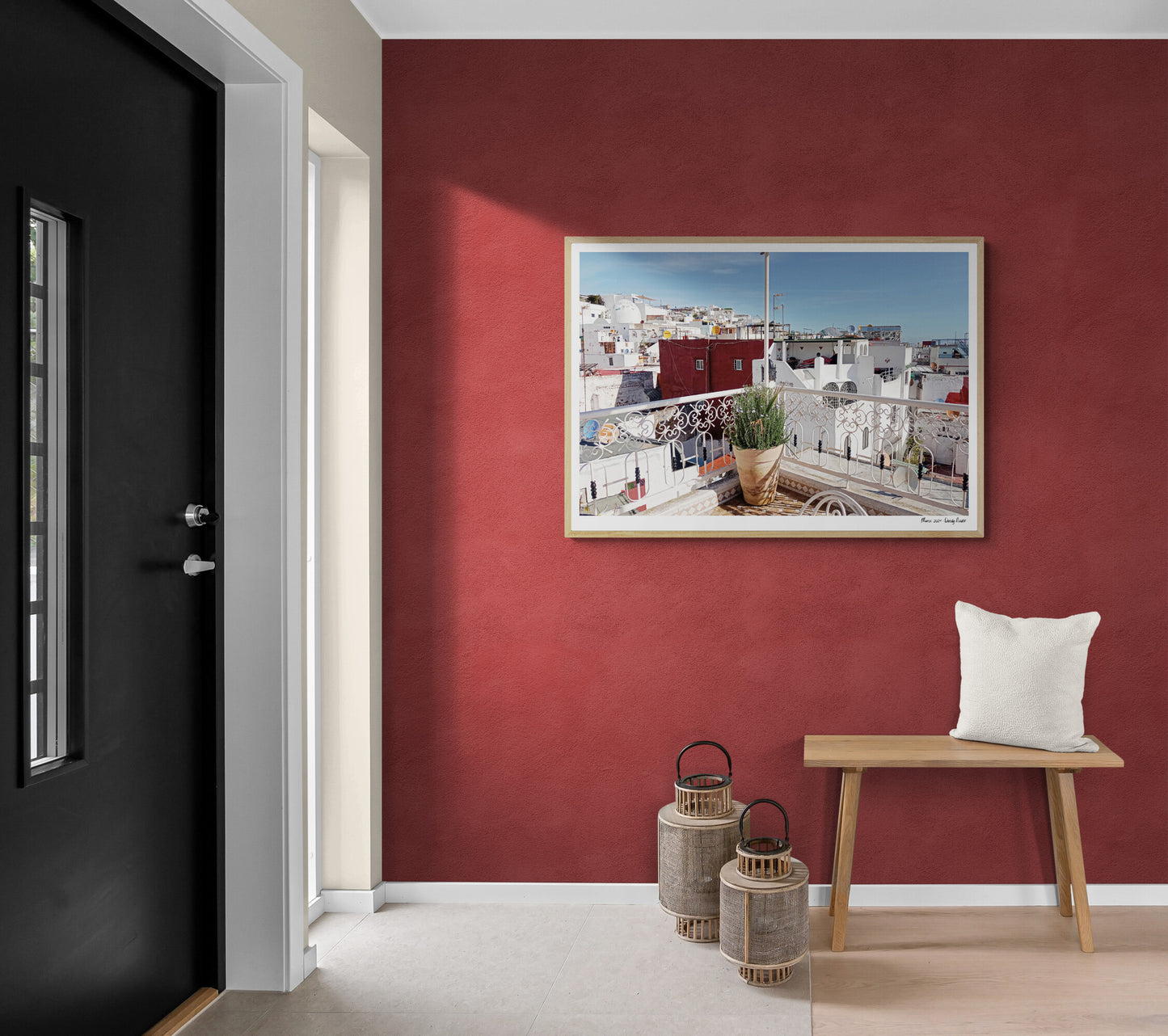 Rooftop Tangier Framed & Mounted Print