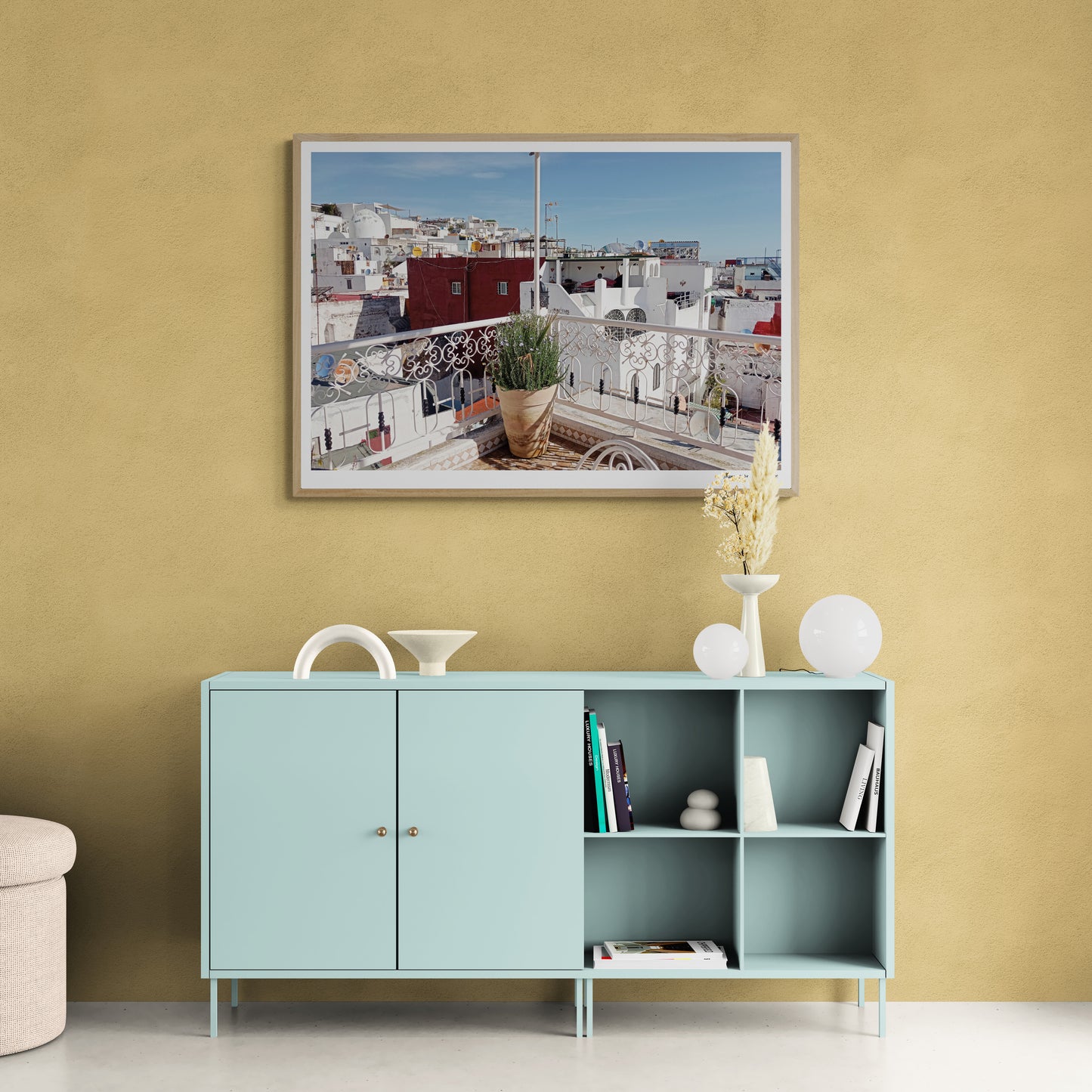 Rooftop Tangier Framed & Mounted Print