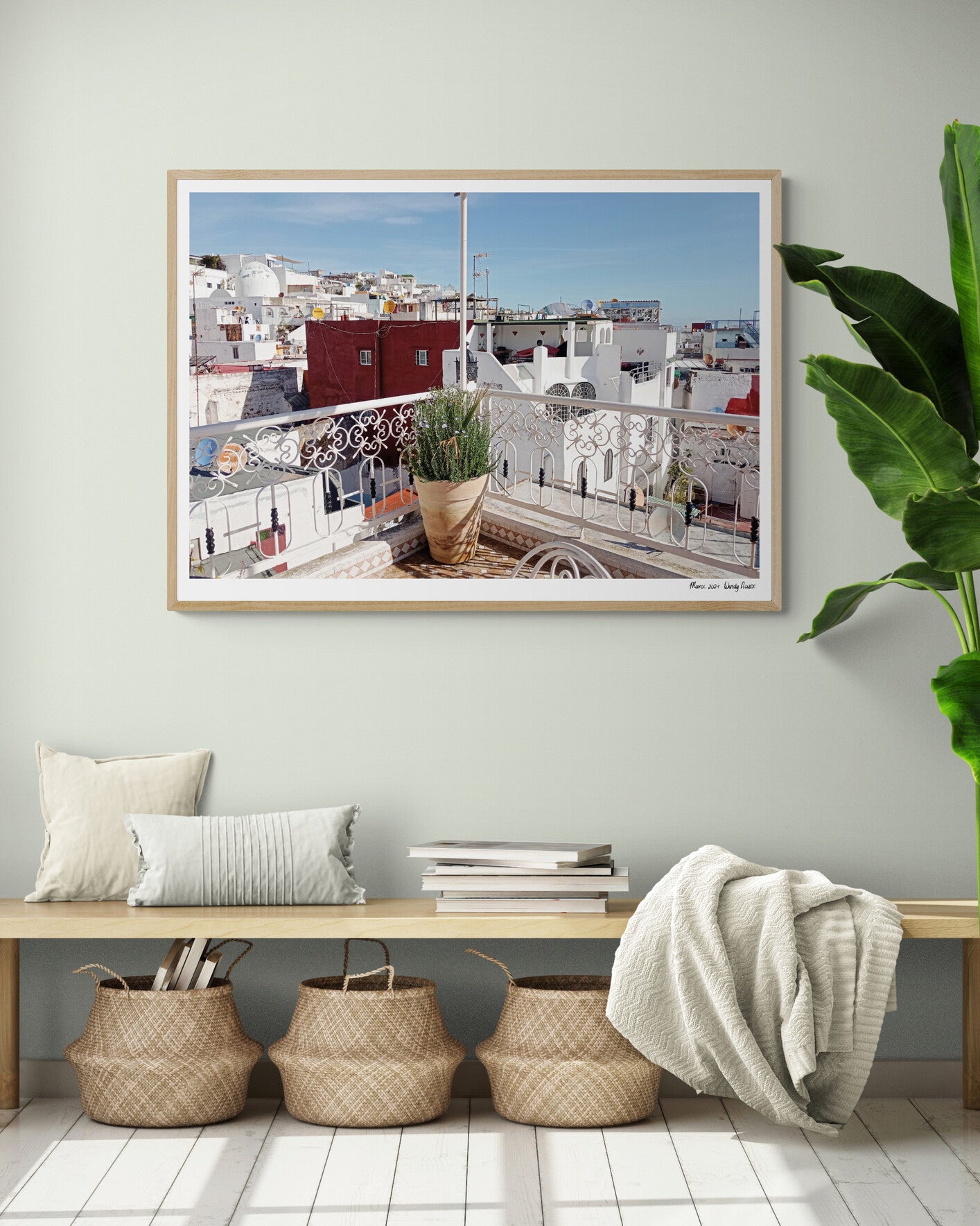 Rooftop Tangier Framed & Mounted Print