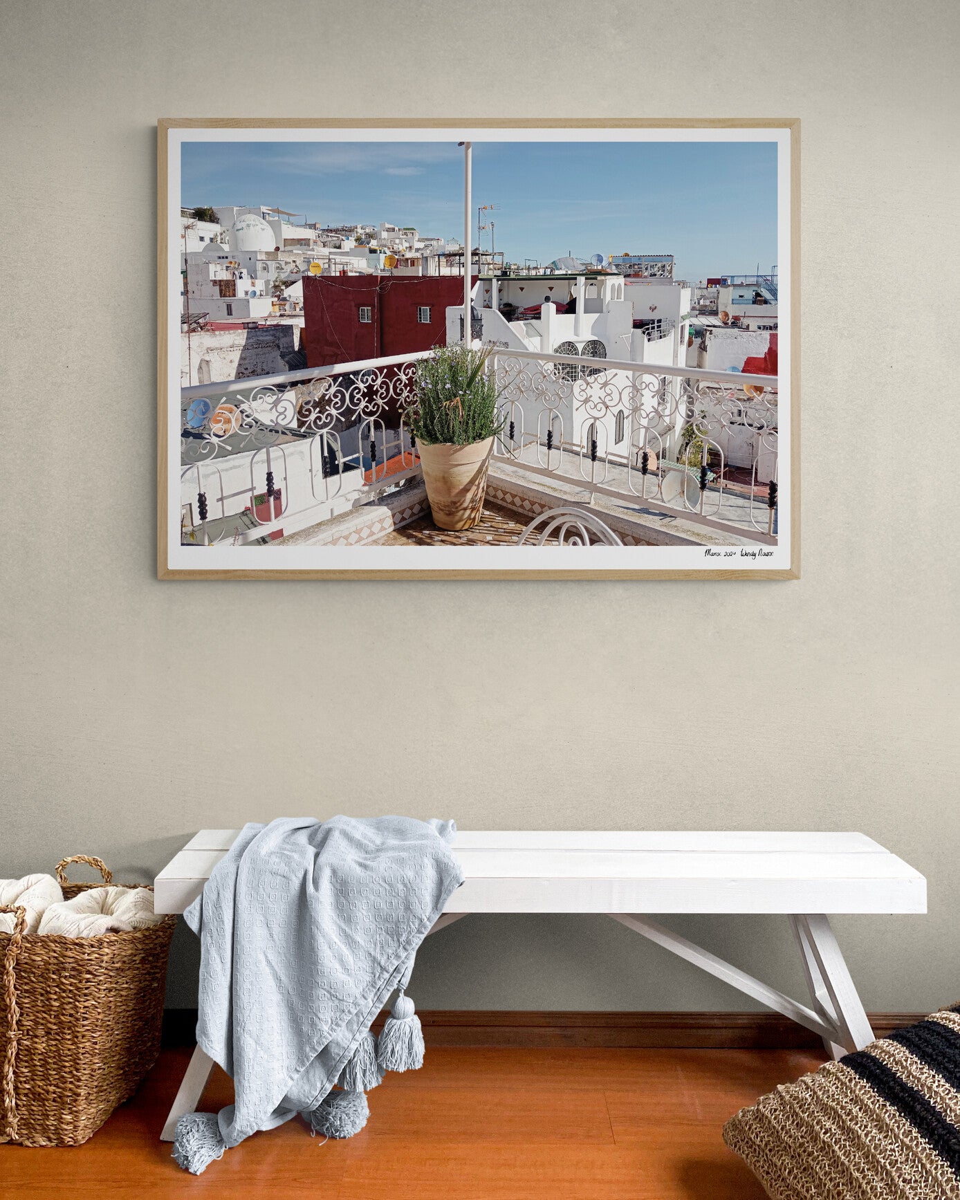 Rooftop Tangier Framed & Mounted Print
